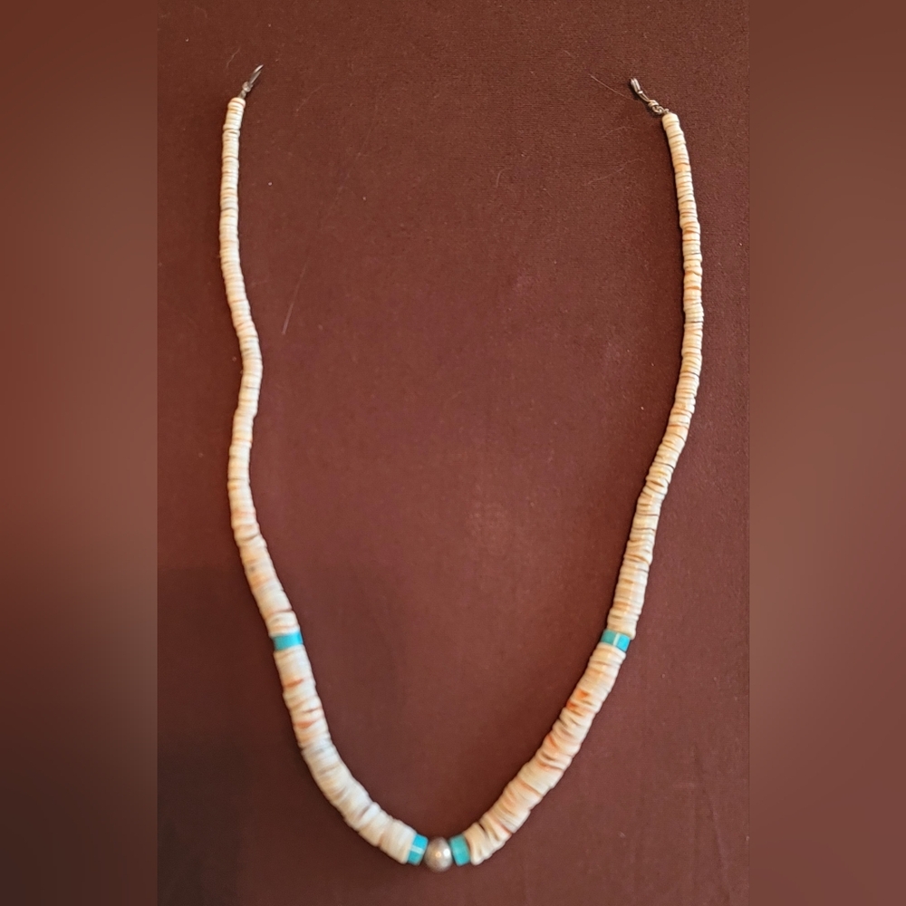 Elegant Cream and Turquoise Beaded Necklace